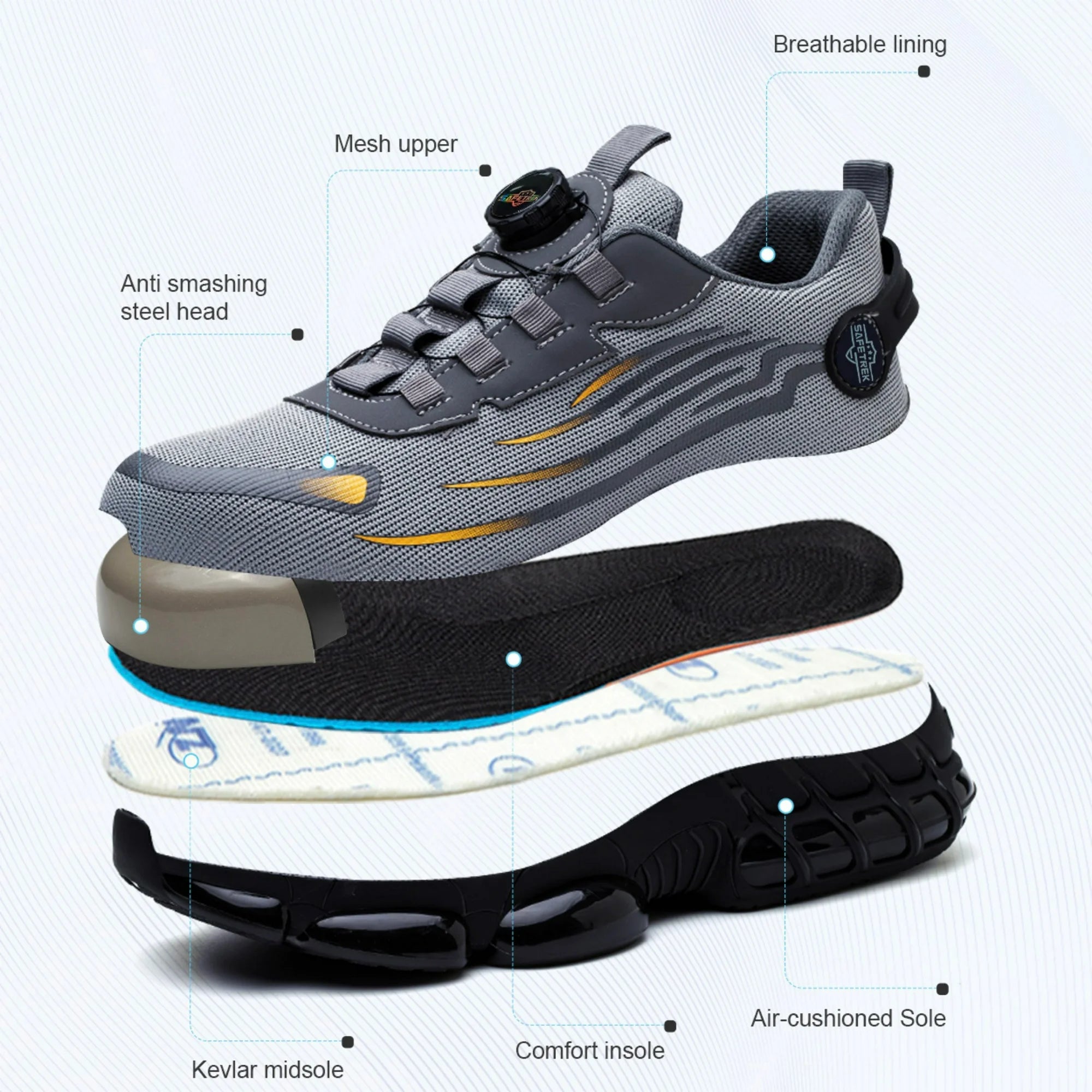 Men's Lightweight Anti-smash and Anti-puncture Safety Shoes