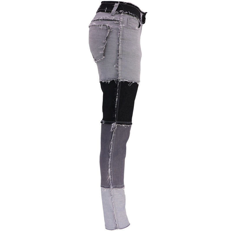Fashion Color-blocking Skinny Jeans